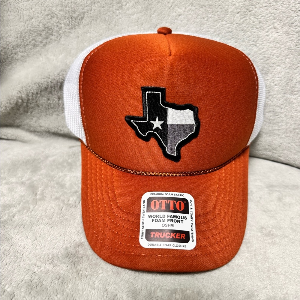 OTTO Orange and White Texas Trucker Hat